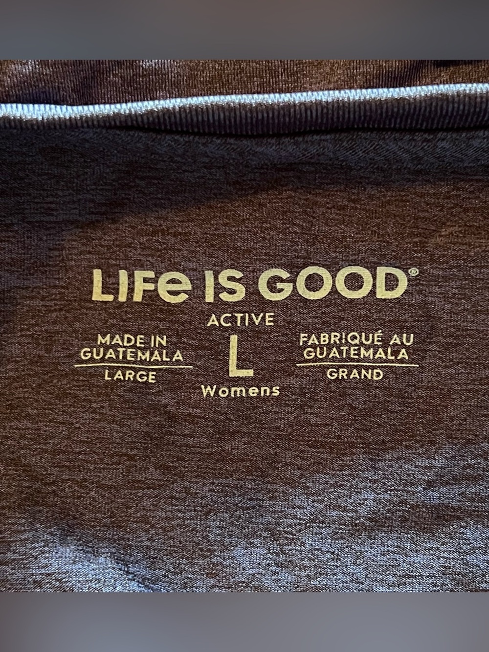 Life Is Good Navy Long Sleeve Active Tee Women’s Size Large Athleisure Americana - Picture 7 of 10